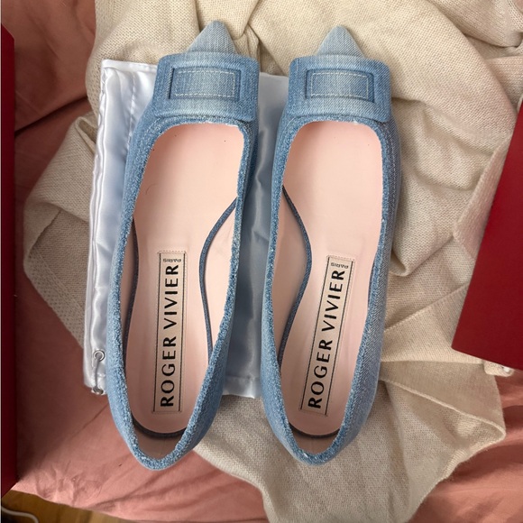 Roger Vivier denim Gommettine ballet flats